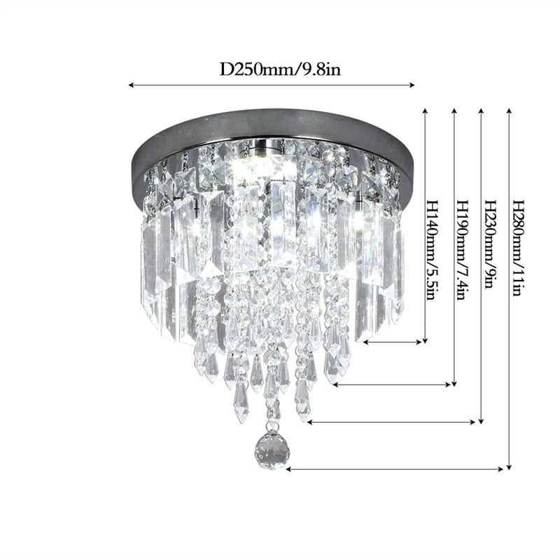 LED Crystal Chandelier Lamp For Bedroom