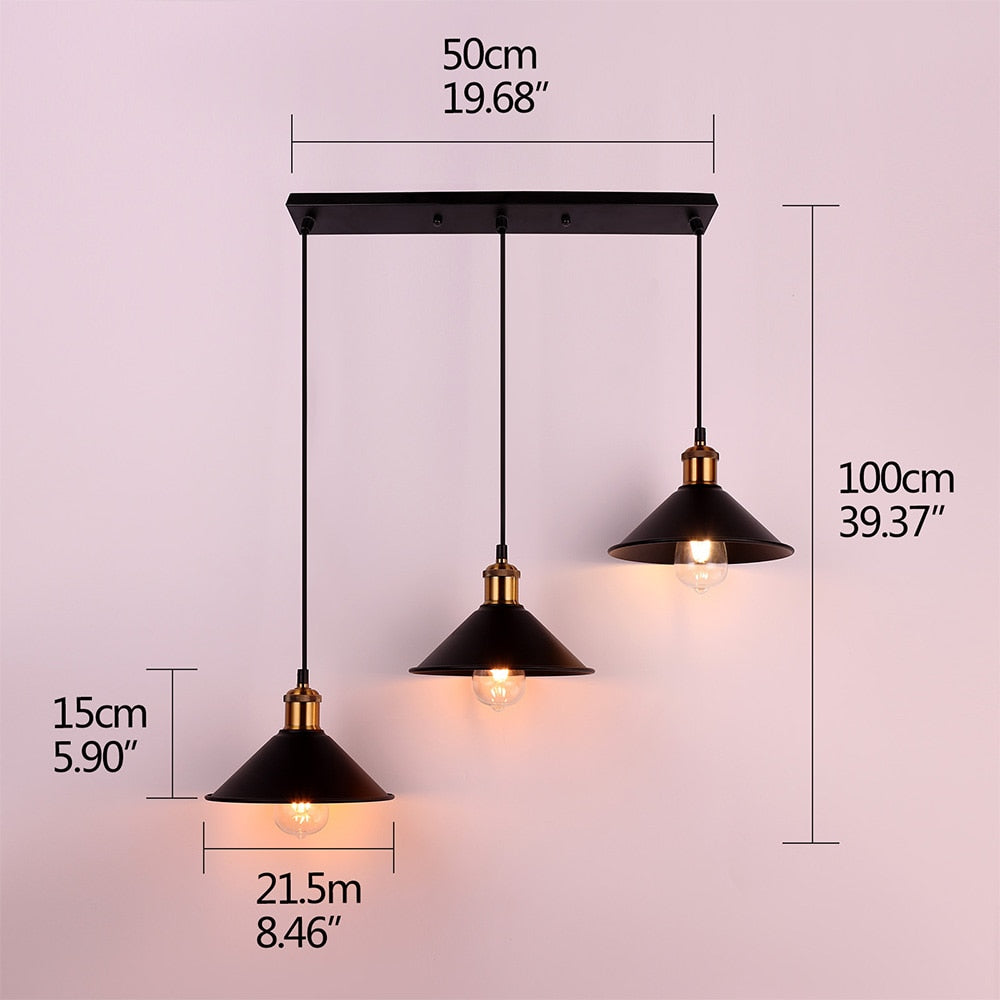 Retro loft iron black decoration pendant hanging lights and lamps