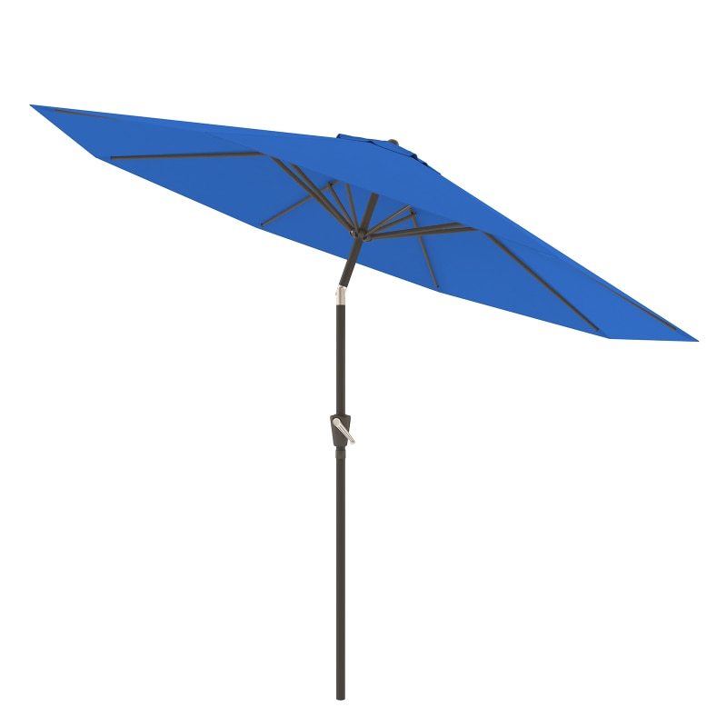 Patio Umbrella with Push Button Tilt and Crank, and Table