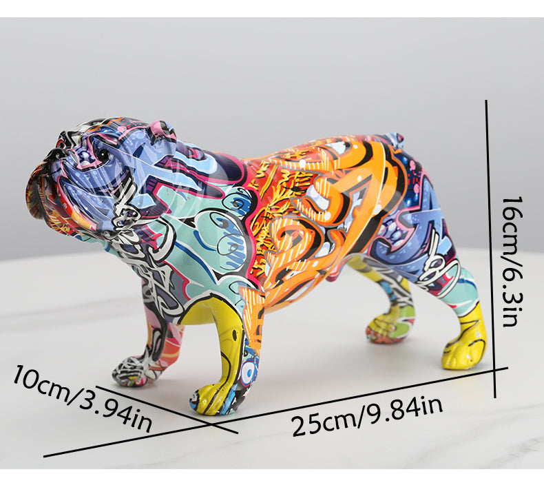 Creative Colorful Bulldog Figurines for home