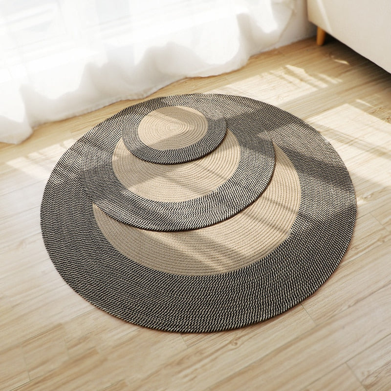 Japanese Round Knitting Carpet Large Area Rugs