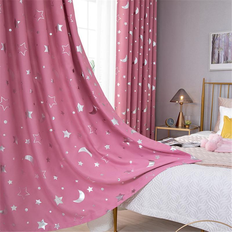 Star Moon Fabric Blackout Curtains