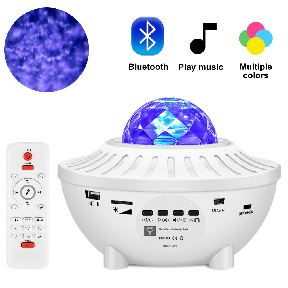 LED Star Galaxy Projector Ocean Wave Night Light