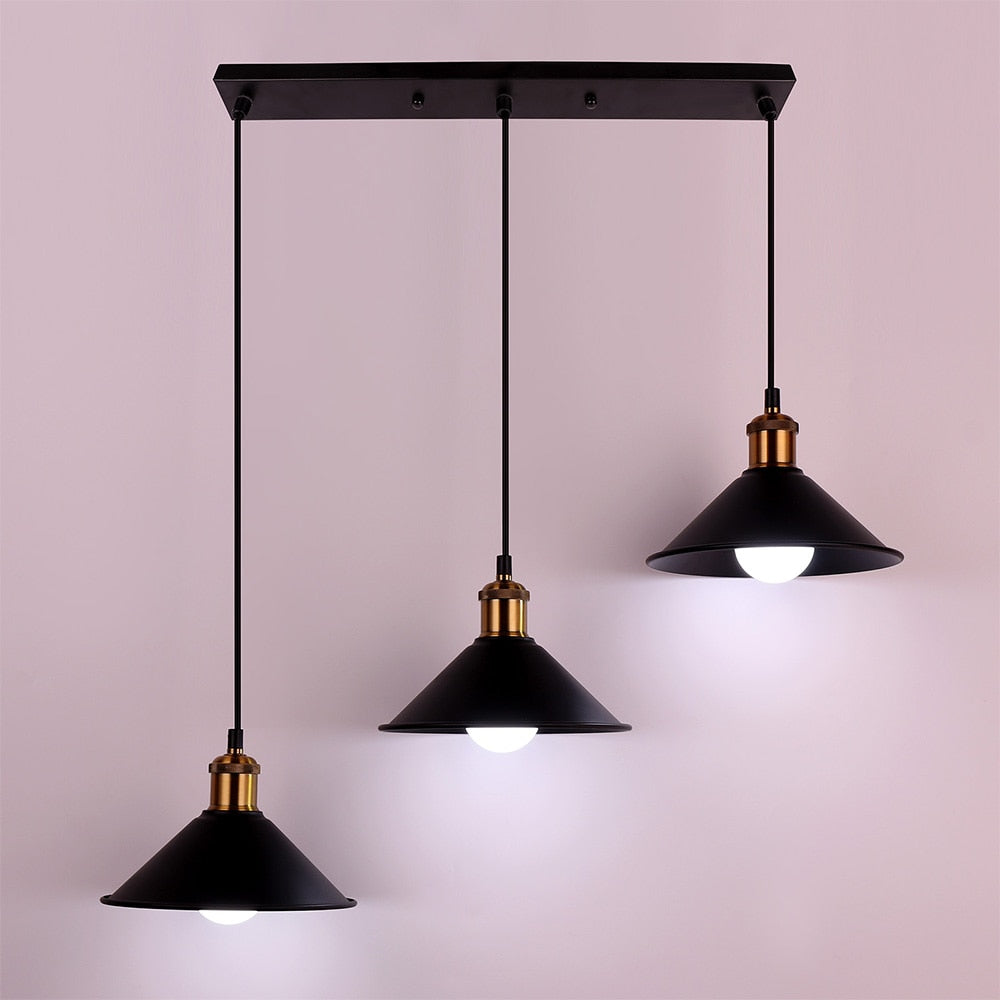 Black modern industrial 3 lights ceiling chandelier