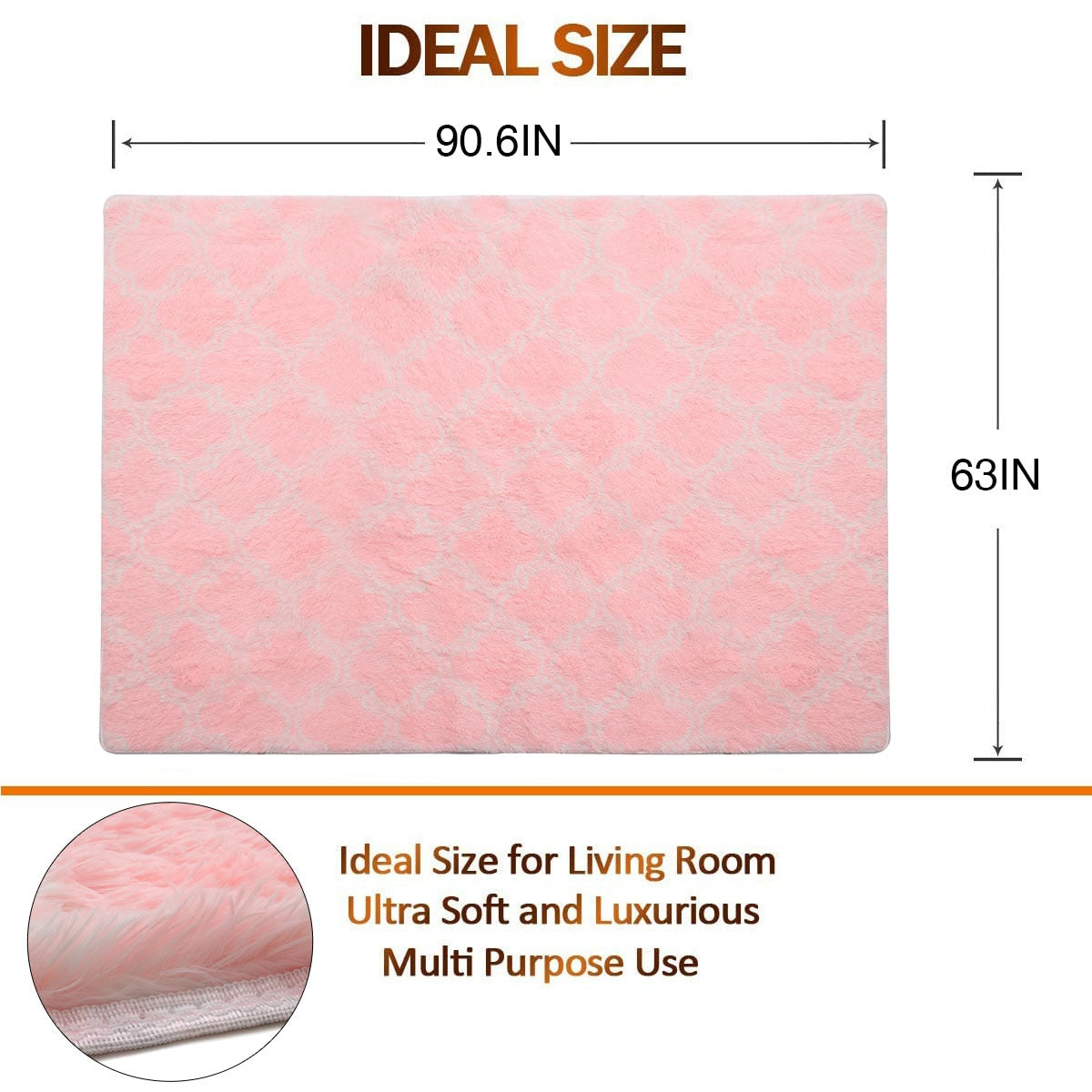 Large Non-Slip Washable Soft Plush Thick Area Rugs and Carpet