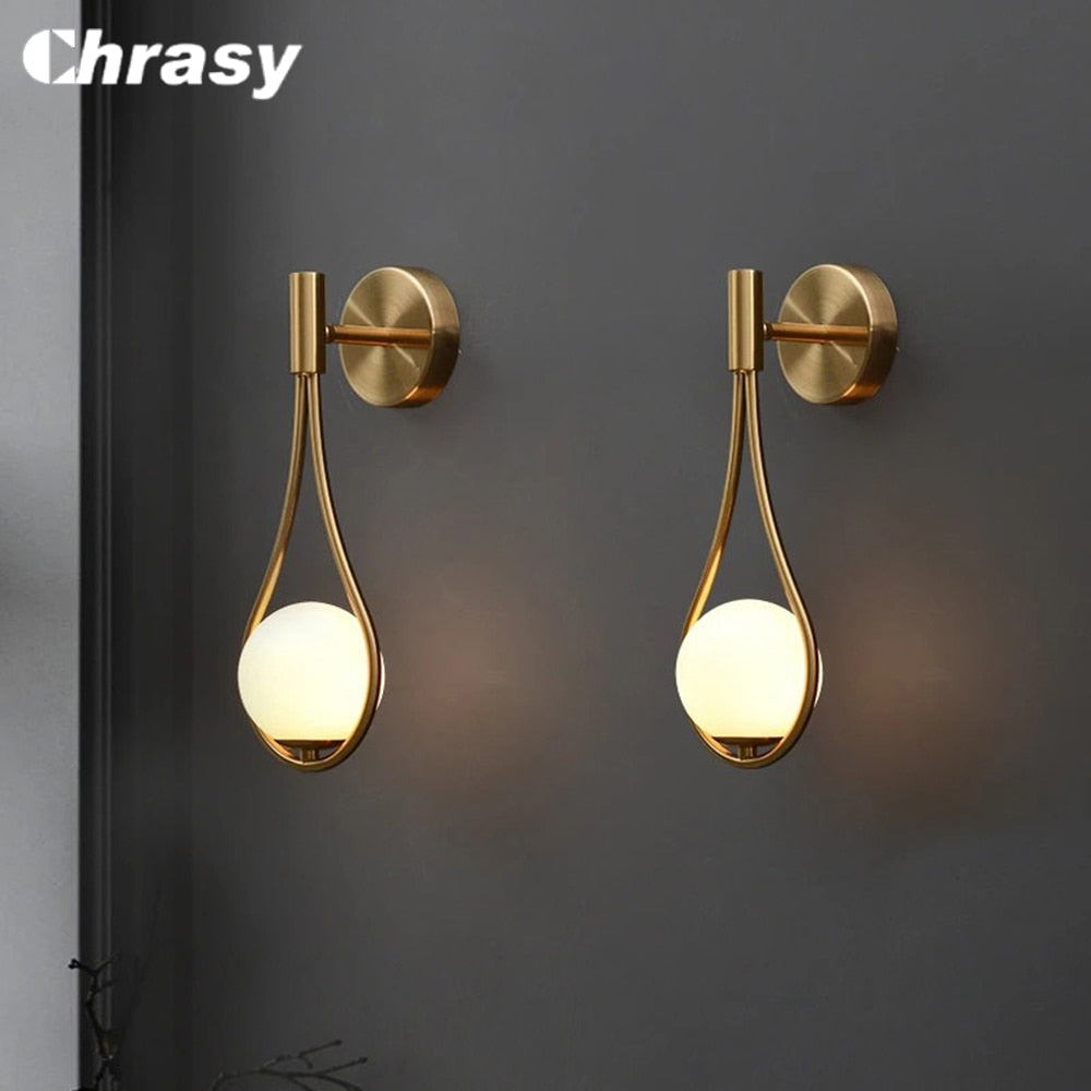 Indoor Metal Glass LED Sconce Lamp