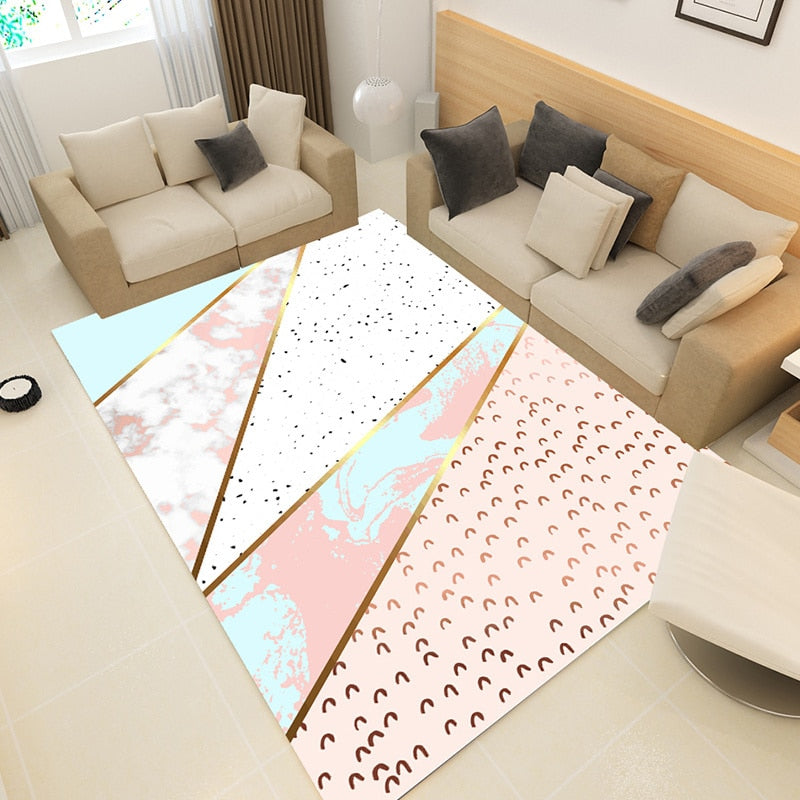 Geometric Marble Pattern Carpet Rug