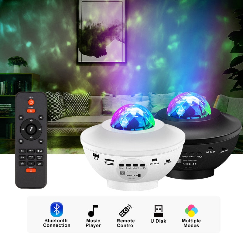 LED Star Galaxy Projector Ocean Wave Night Light