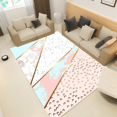 Geometric Marble Pattern Carpet Rug