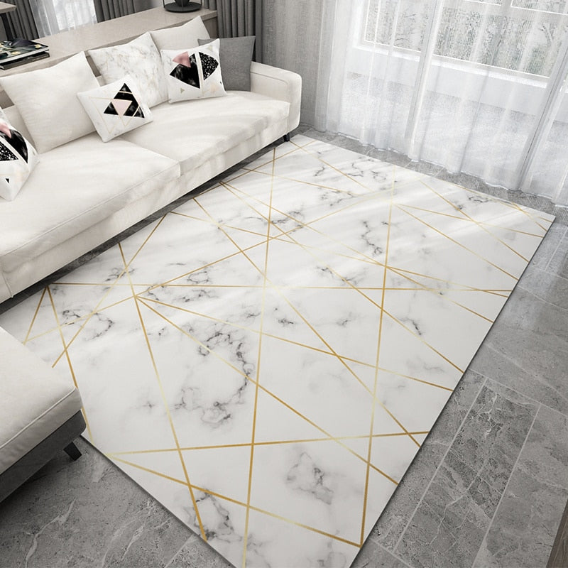 Geometric Marble Pattern Carpet Rug