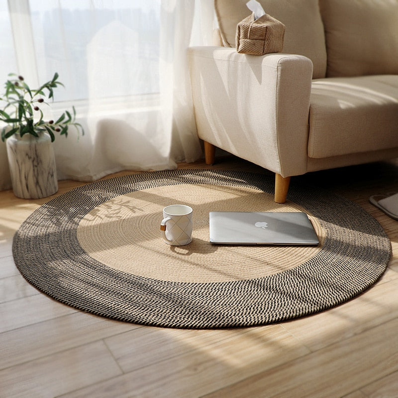 Japanese Round Knitting Carpet Large Area Rugs