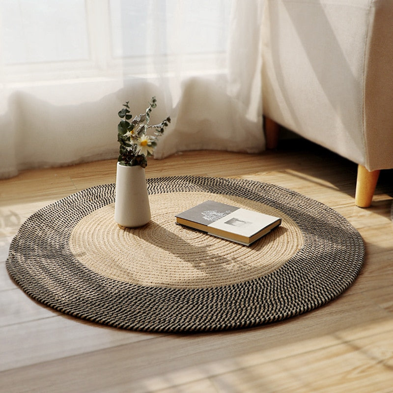 Japanese Round Knitting Carpet Large Area Rugs