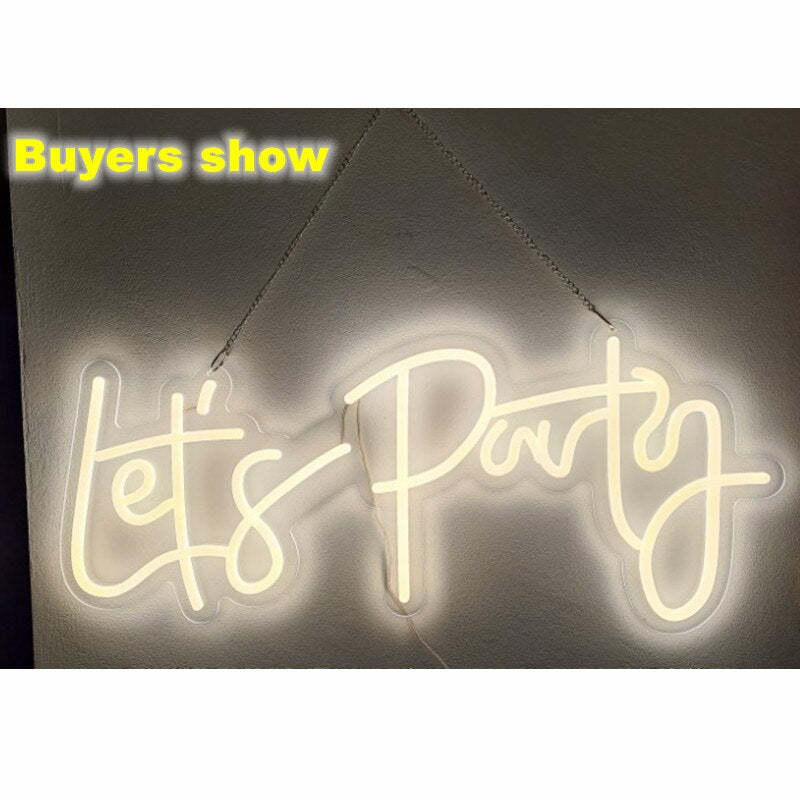 LED Neon and Lets Party Light Signs