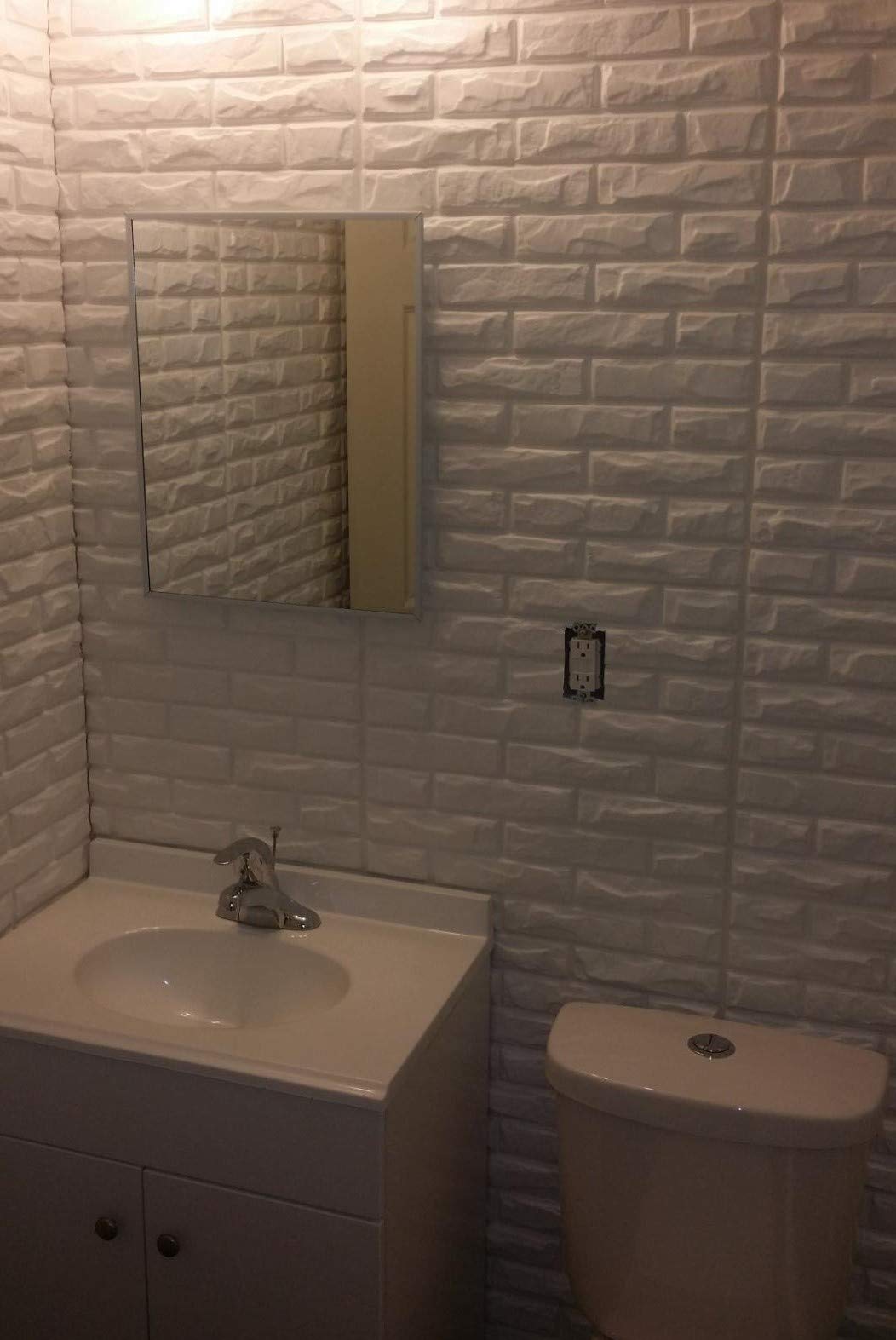 Plastic Decorative White Brick 3D Wall Panels