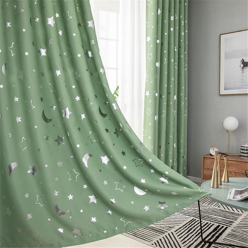 Star Moon Fabric Blackout Curtains