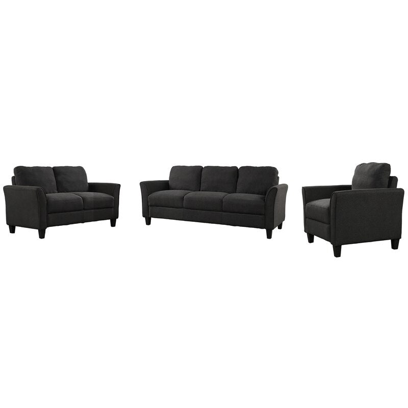 Modern Polyester 3 Piece Sofa Set