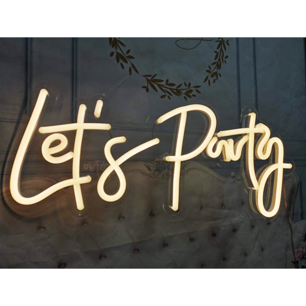 LED Neon and Lets Party Light Signs