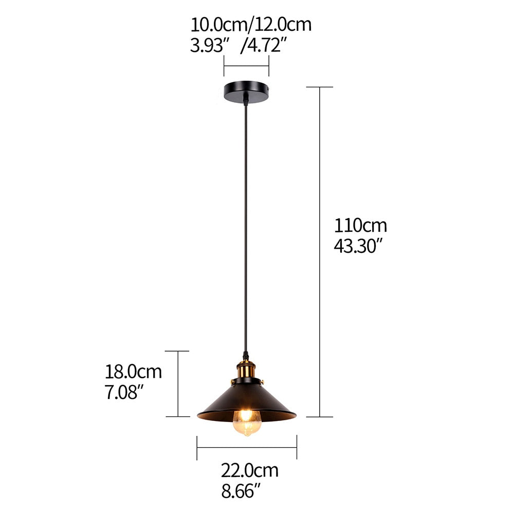 Retro loft iron black decoration pendant hanging lights and lamps