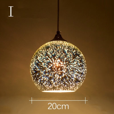 3D colorful romantic sky hanging Glass shade Pendant Lamp