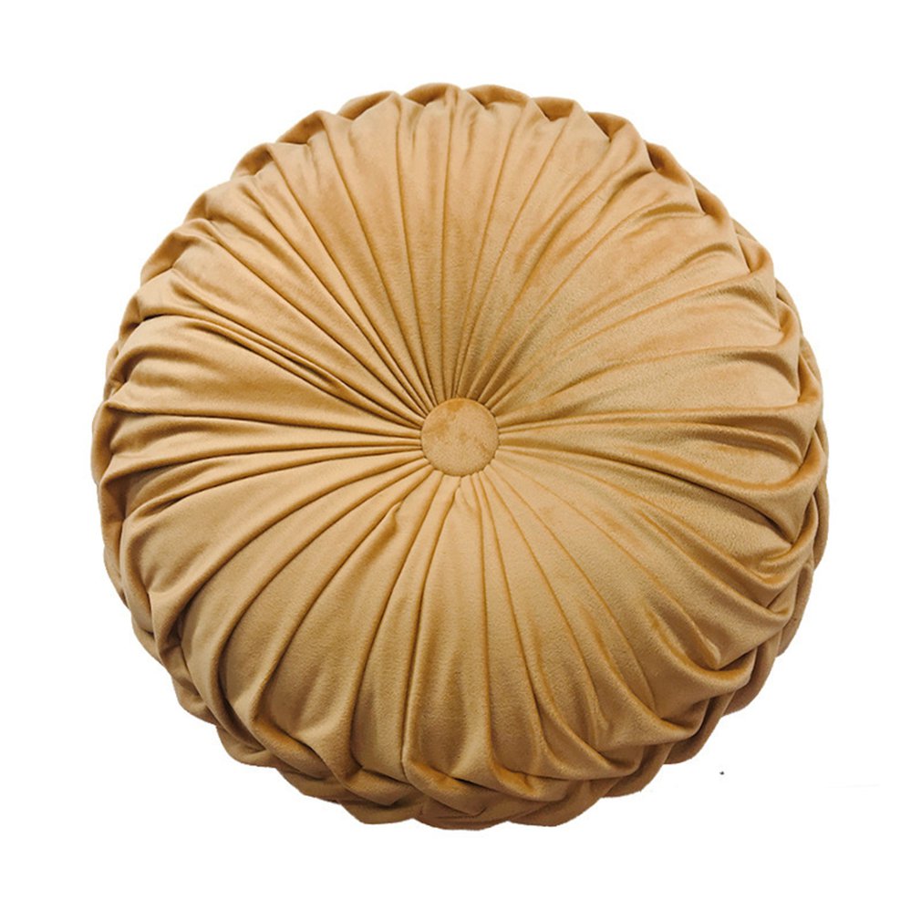 Decorative Velvet Pleated Round Floor Cushion