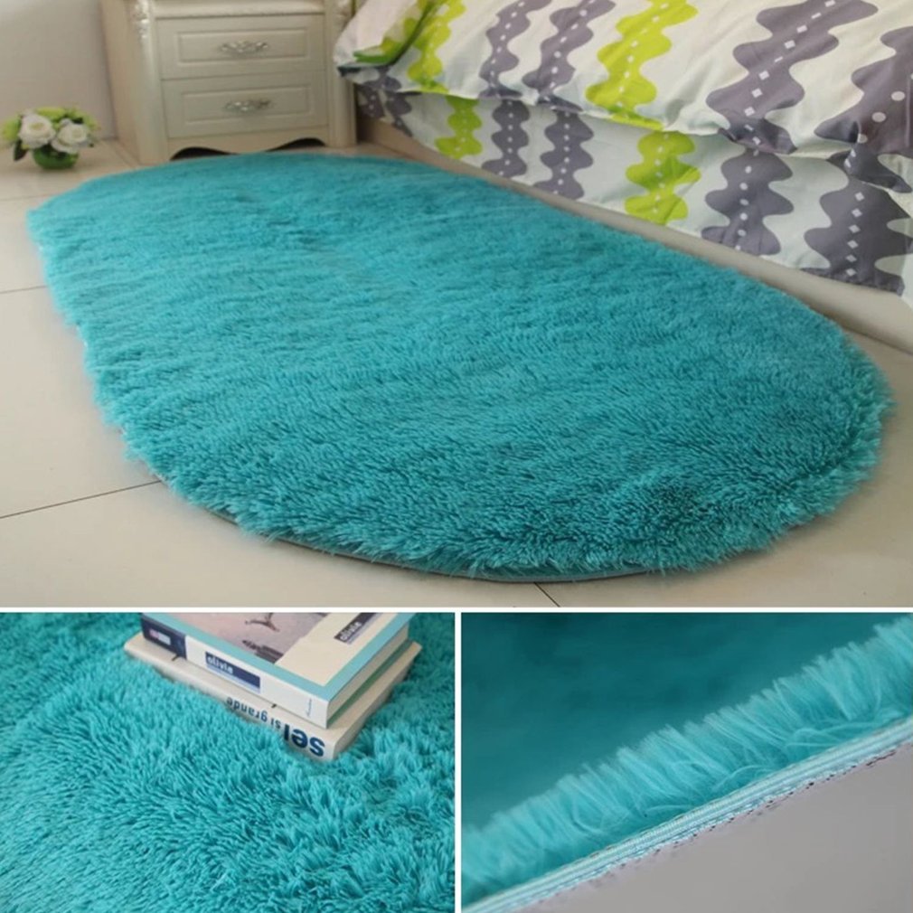 Shaggy, Fluffy, Long Oval Area Rugs for Kids