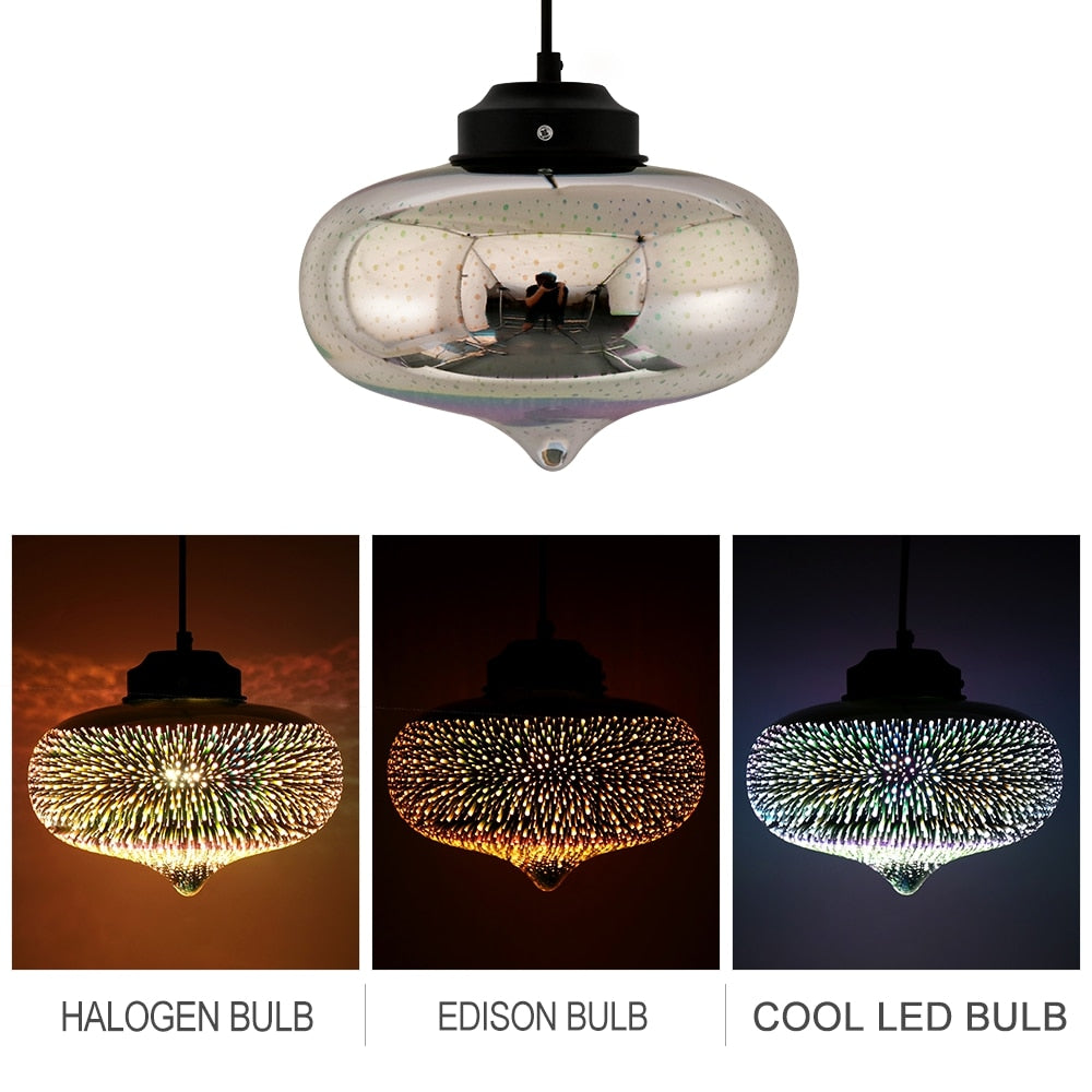 3D colorful romantic sky hanging Glass shade Pendant Lamp