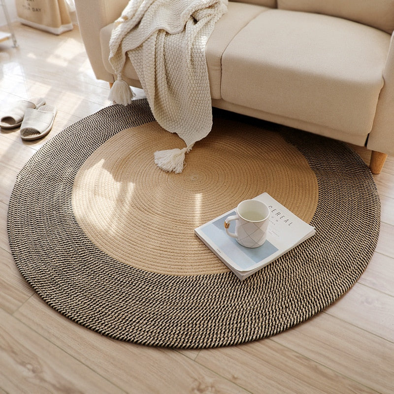 Japanese Round Knitting Carpet Large Area Rugs