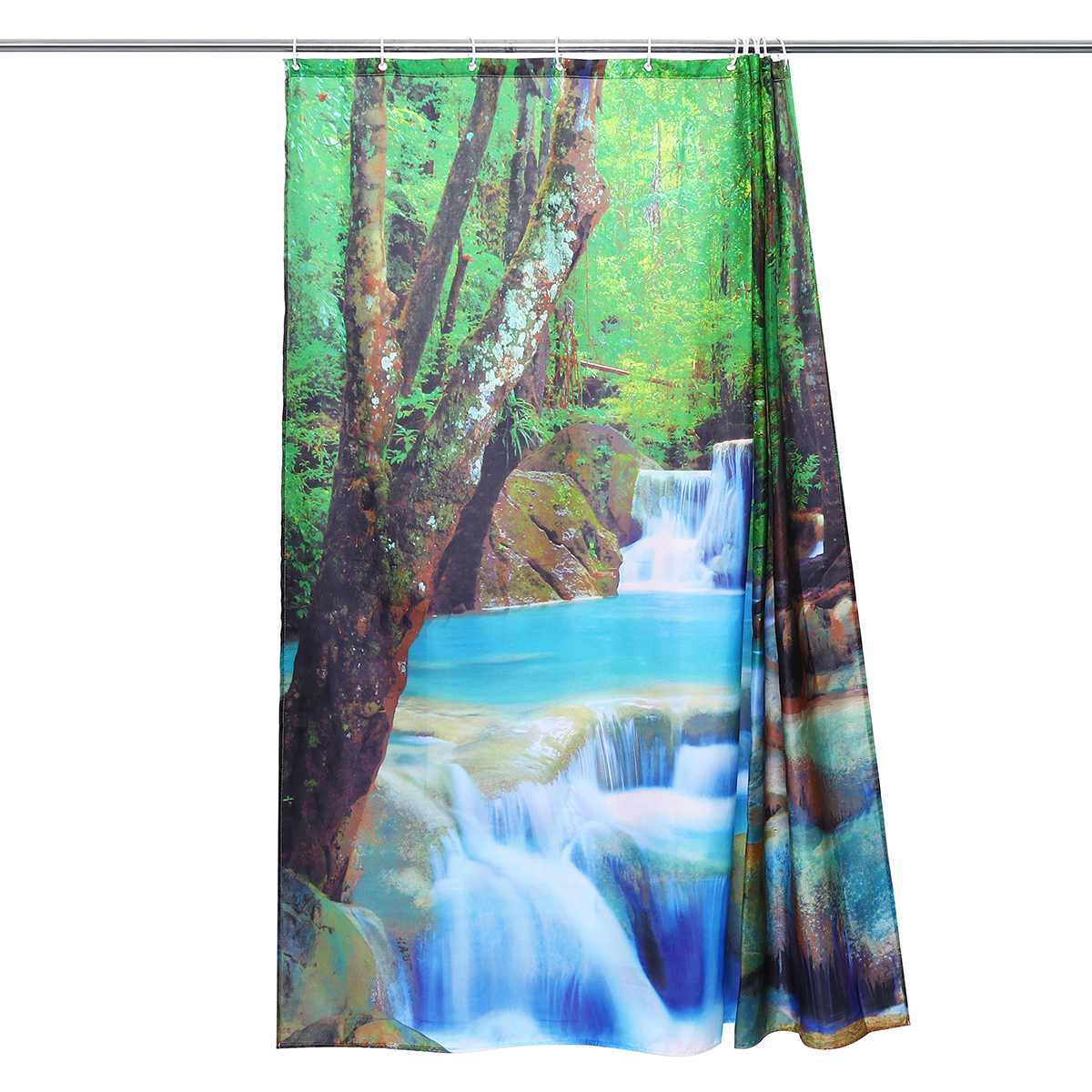 3D Waterfall Scenery Waterproof Shower Curtain