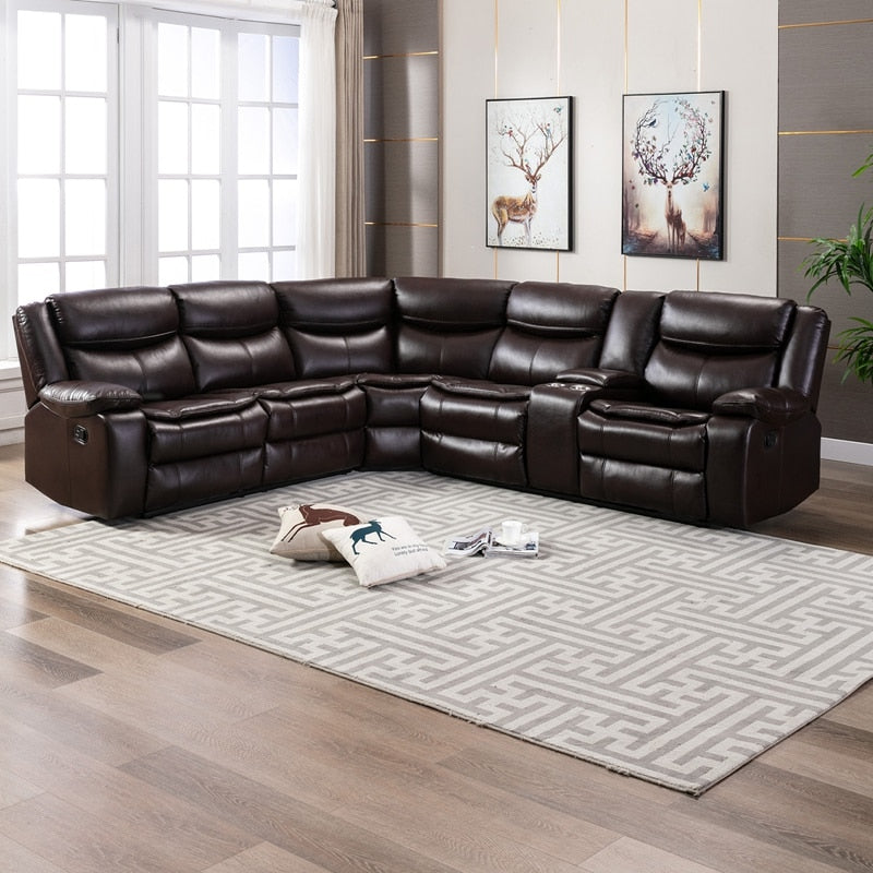 Manual Reclining Sectional Sofa Set