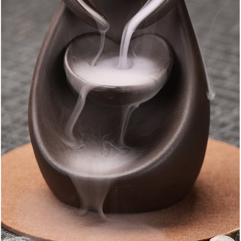 Smoke Waterfall Backflow Incense Burner Creative Couple Hug Incense Holder