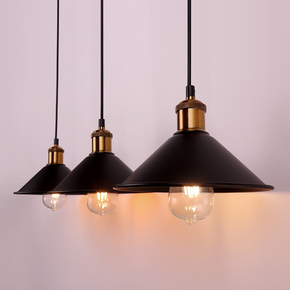 Retro loft iron black decoration pendant hanging lights and lamps