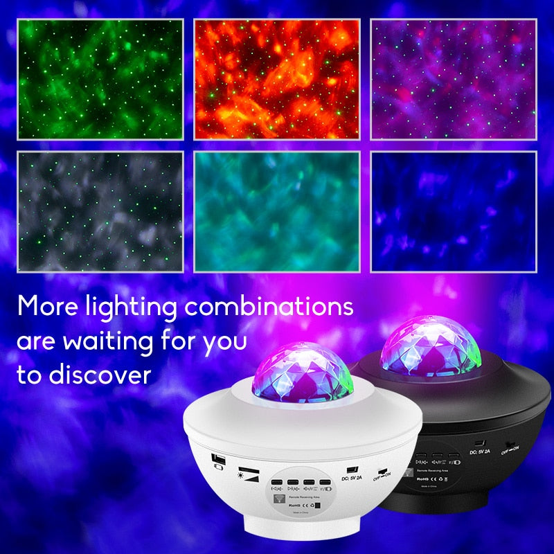 LED Star Galaxy Projector Ocean Wave Night Light