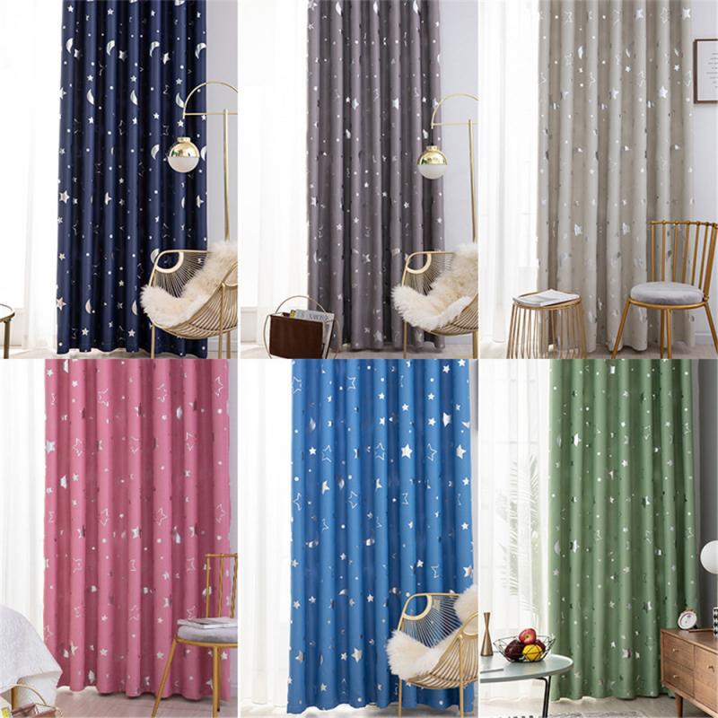 Star Moon Fabric Blackout Curtains