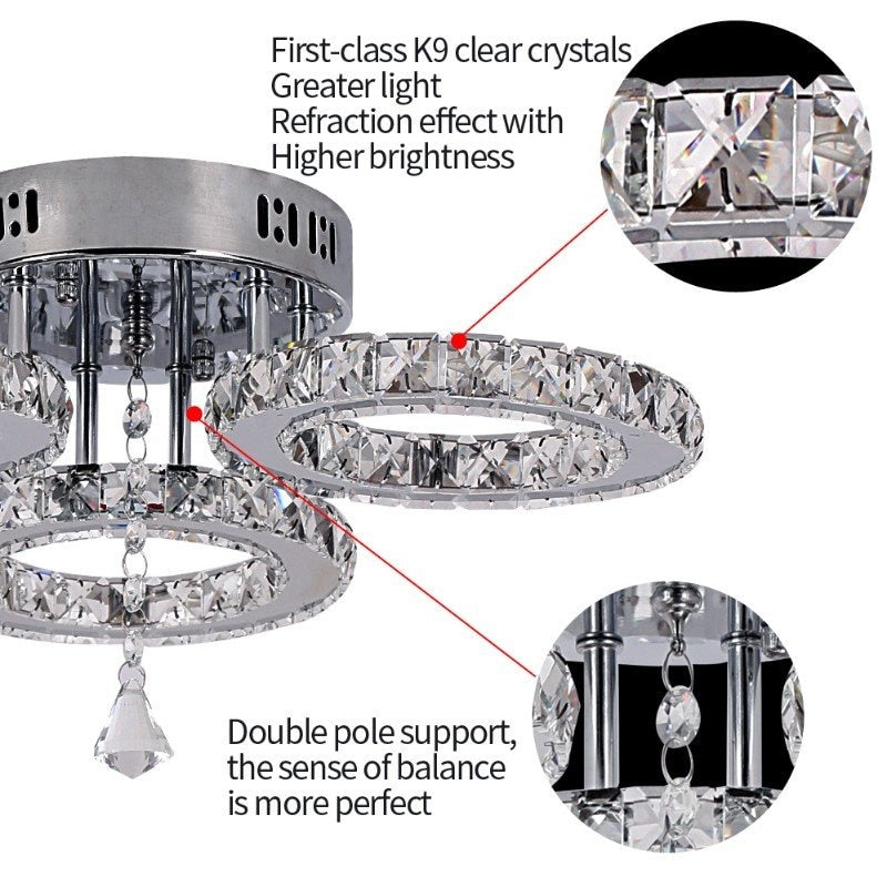 LED Crystal Chandelier Lamp For Bedroom