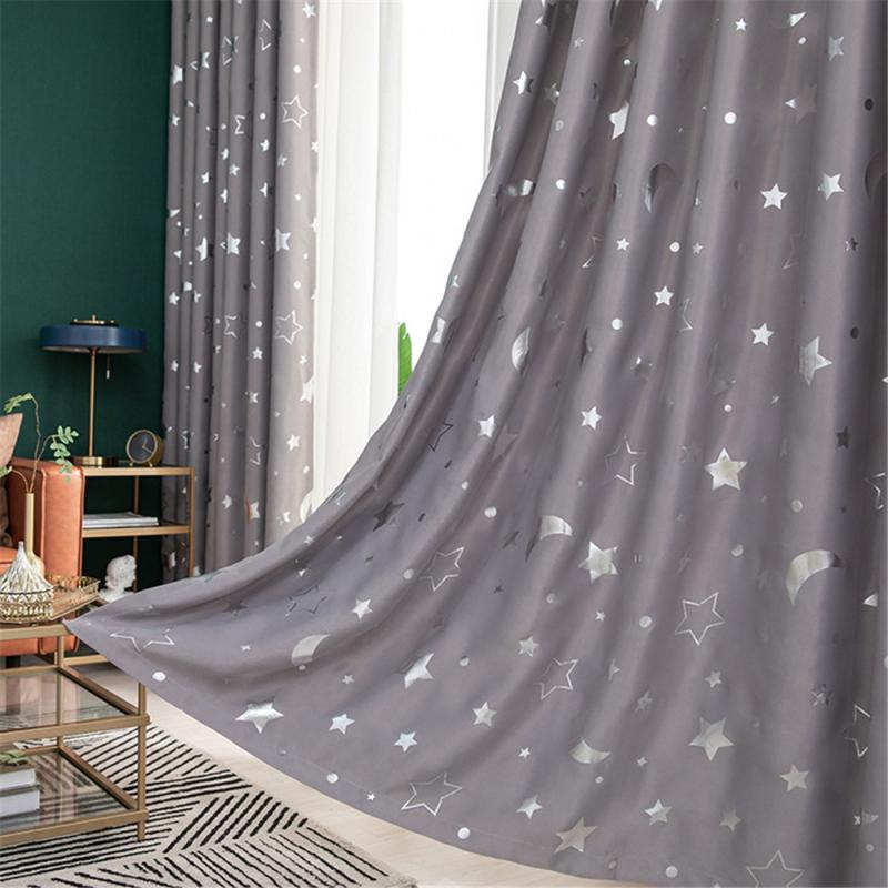 Star Moon Fabric Blackout Curtains