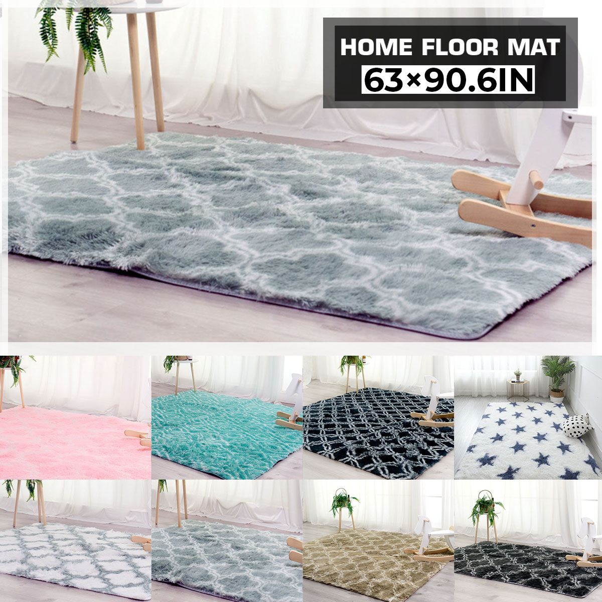 Large Non-Slip Washable Soft Plush Thick Area Rugs and Carpet