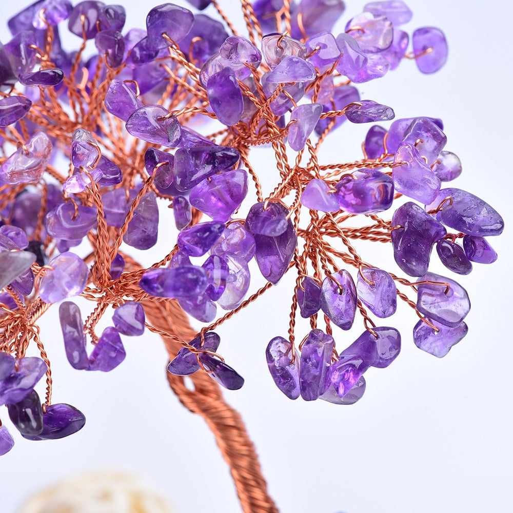 Natural crystal stone Amethyst Quartz Healing Tree