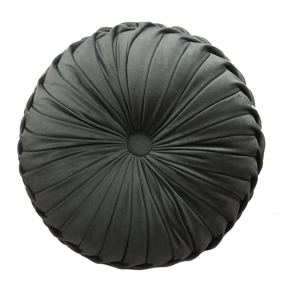 Decorative Velvet Pleated Round Floor Cushion