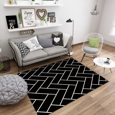 Geometric Marble Pattern Carpet Rug