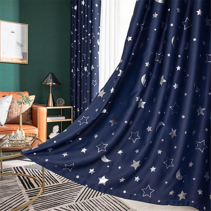 Star Moon Fabric Blackout Curtains