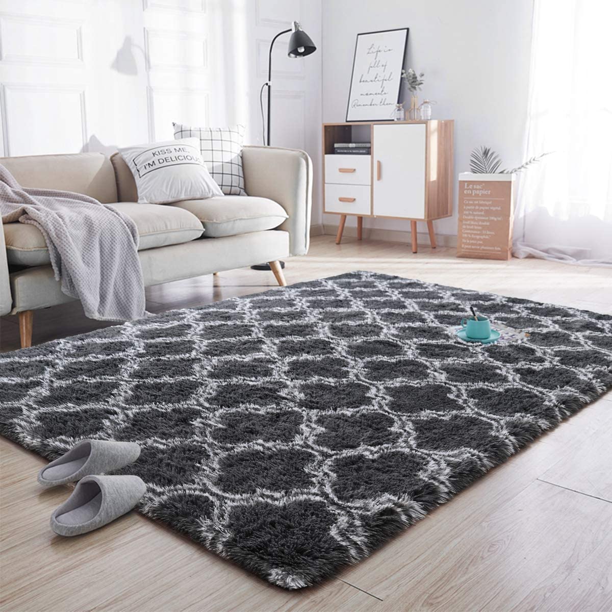 Large Non-Slip Washable Soft Plush Thick Area Rugs and Carpet