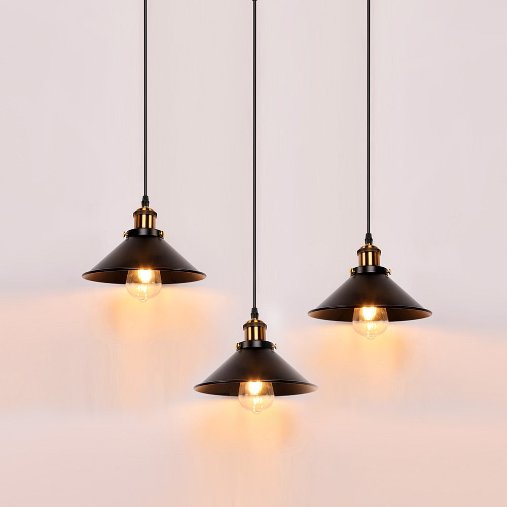 Retro loft iron black decoration pendant hanging lights and lamps