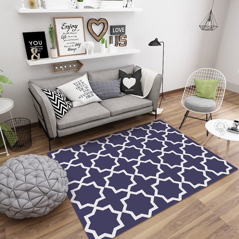 Geometric Marble Pattern Carpet Rug