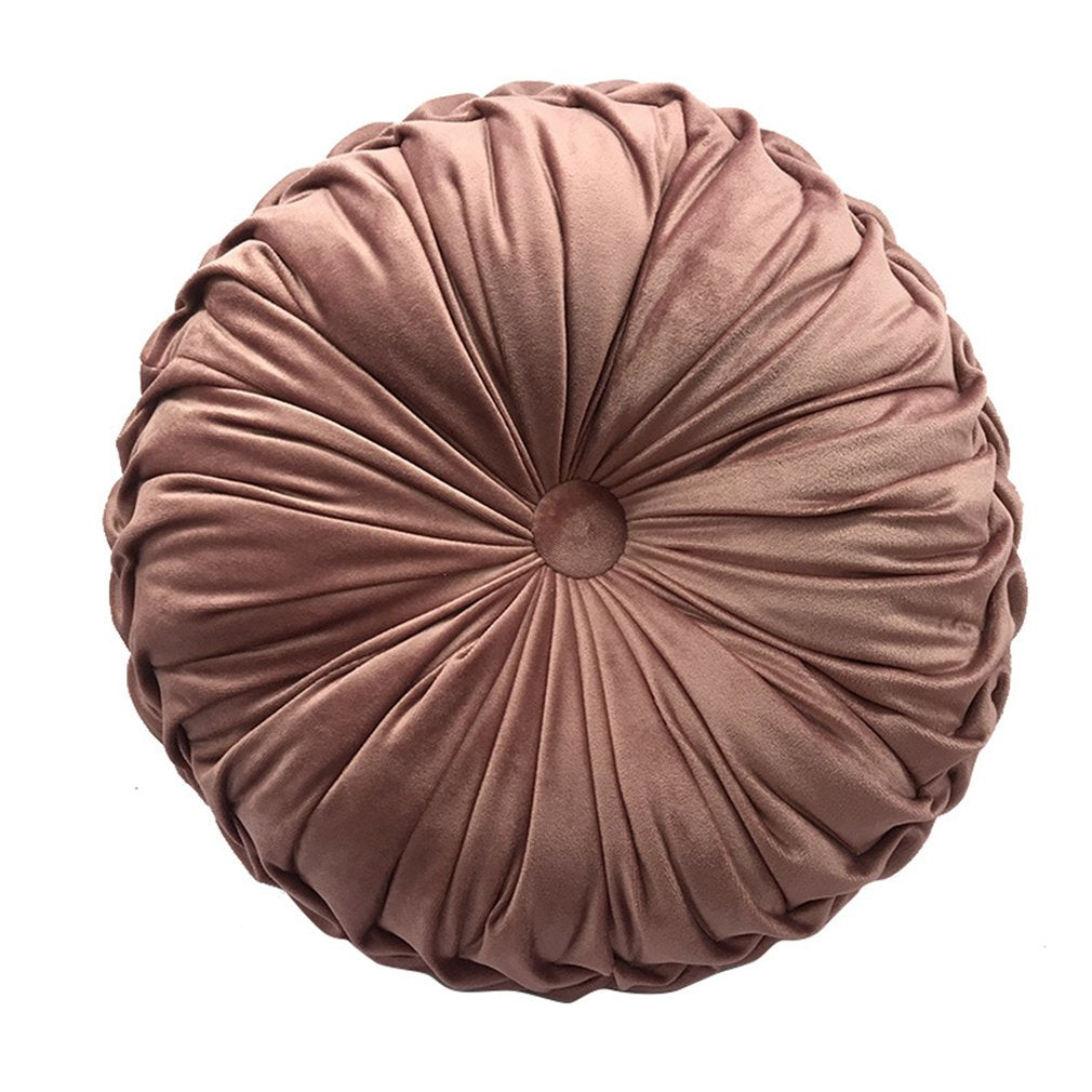 Decorative Velvet Pleated Round Floor Cushion