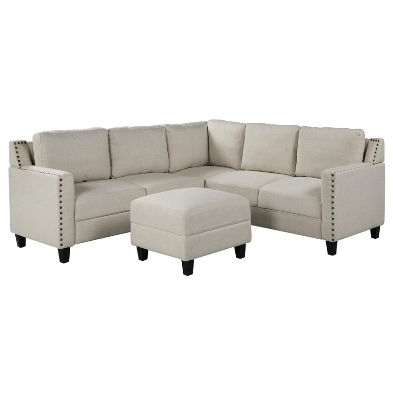 Combination L-Shaped Movable Sofa With Storage Space