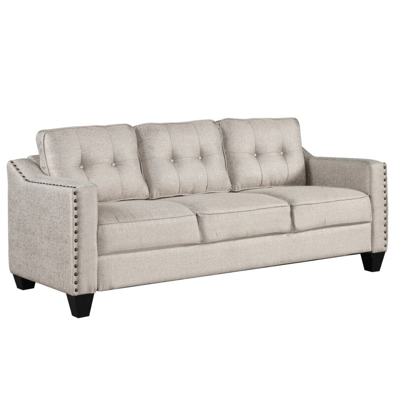 3 Piece Living Room Set with Tufted Back Cushions