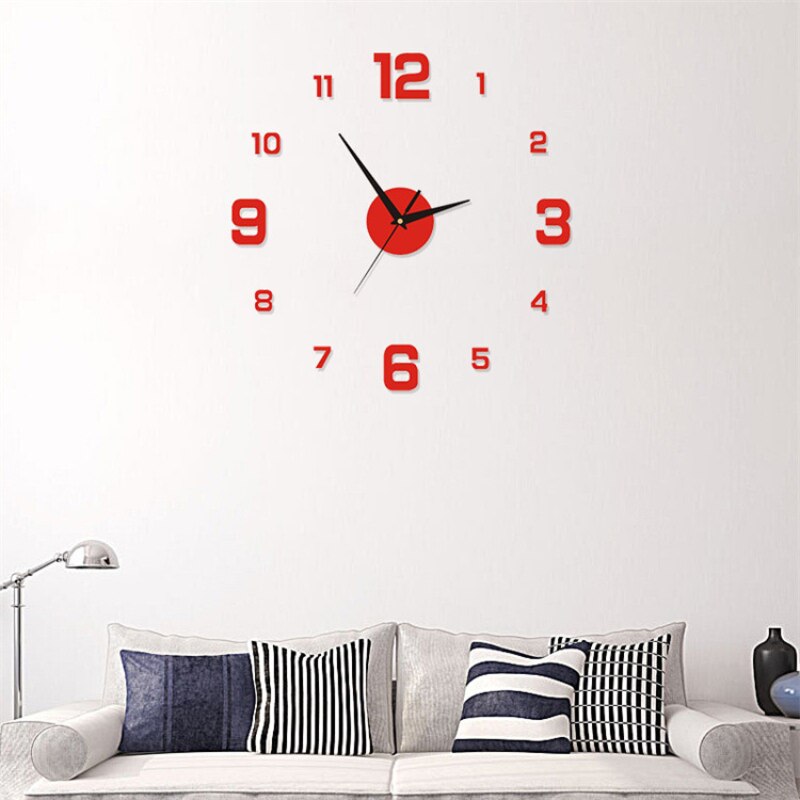 3d Roman Numeral Wall Clock Luminous Diy Acrylic Mirror Stickers Modern Punch-free Mute Clock For Home Decoration Living Room