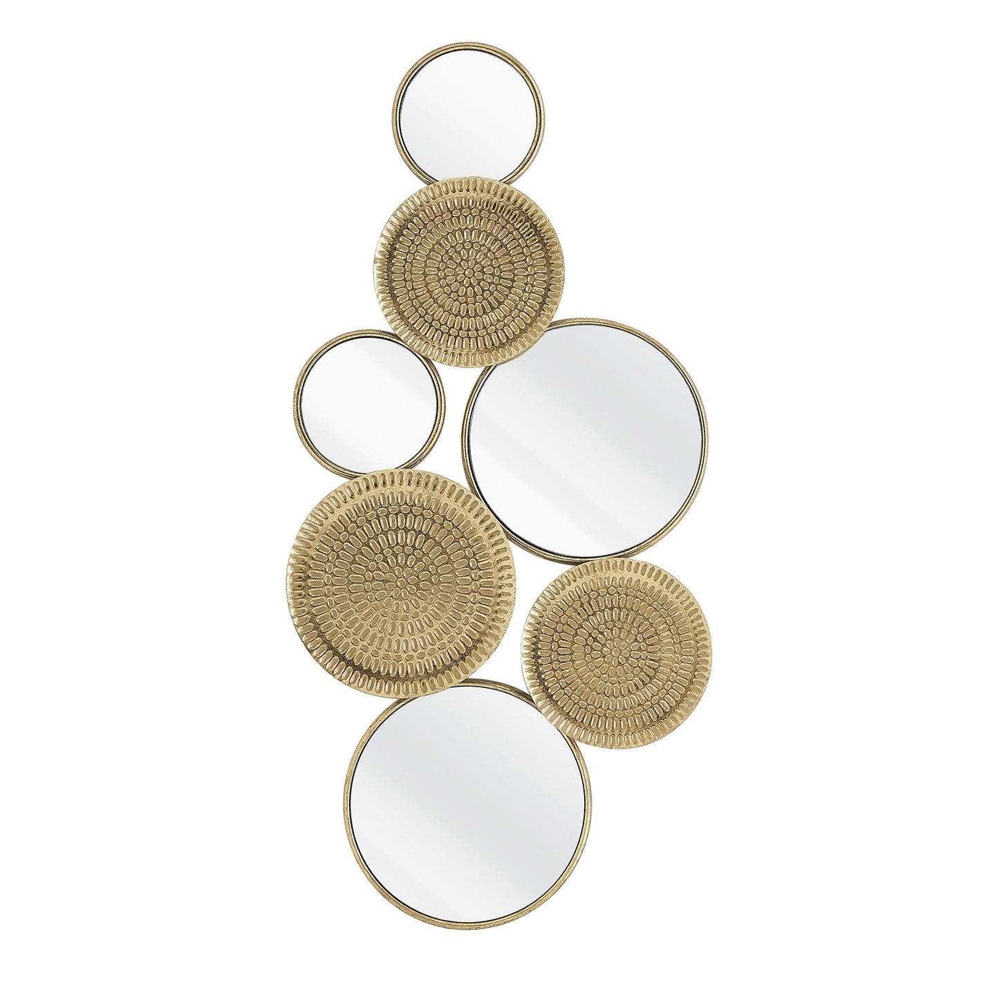 Metal Wall Decor with Multi Circle Plates Mirror