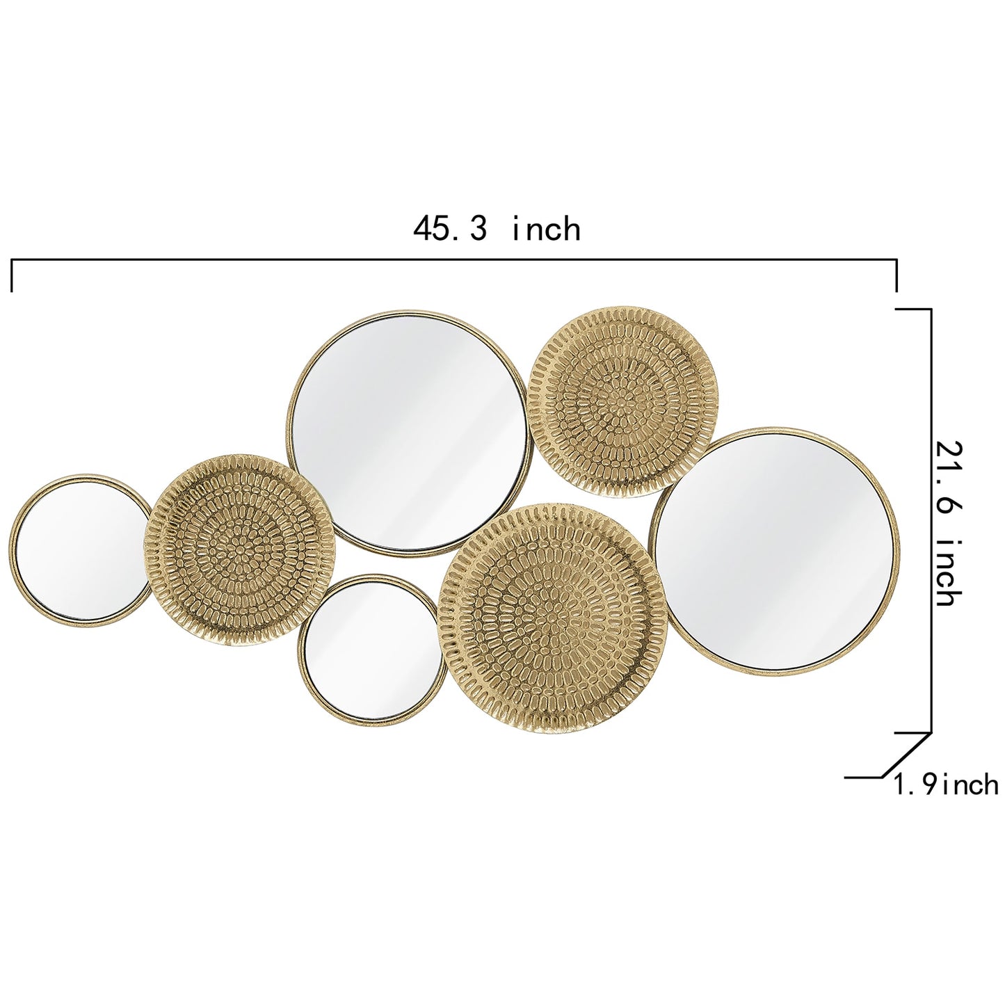 Metal Wall Decor with Multi Circle Plates Mirror