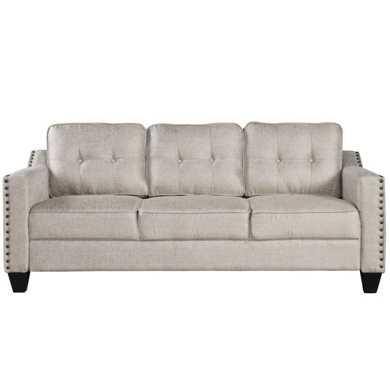 3 Piece Living Room Set with Tufted Back Cushions